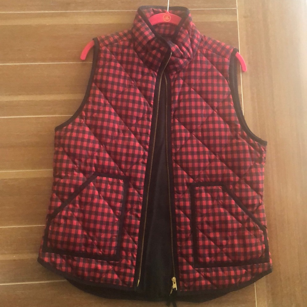 J. Crew Quilted Buffalo Check Vest